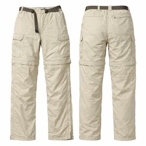 REI Co-Op Pants Mens 34L  Beige Sahara Convertible Cargo Belted Nylon Hiking